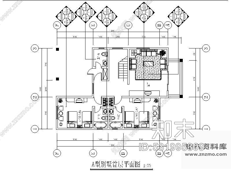 施工图广东某电力双层别墅平面设计图cad施工图下载【ID:531995309】