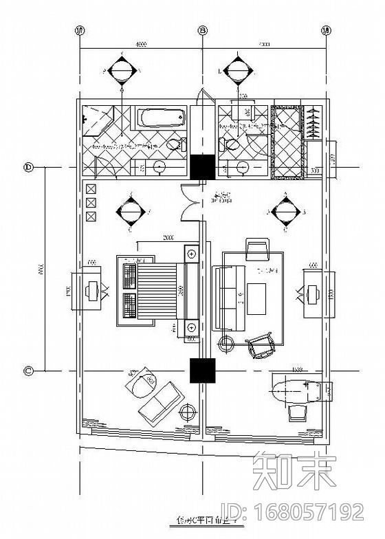 国际大酒店套房设计图Ⅱcad施工图下载【ID:168057192】