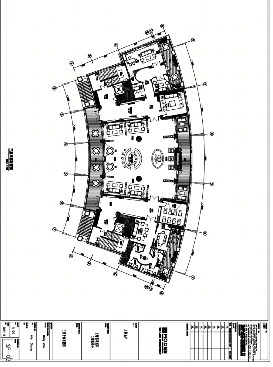 万科上海翡翠滨江二期售楼处设计施工图cad施工图下载【ID:66982286】