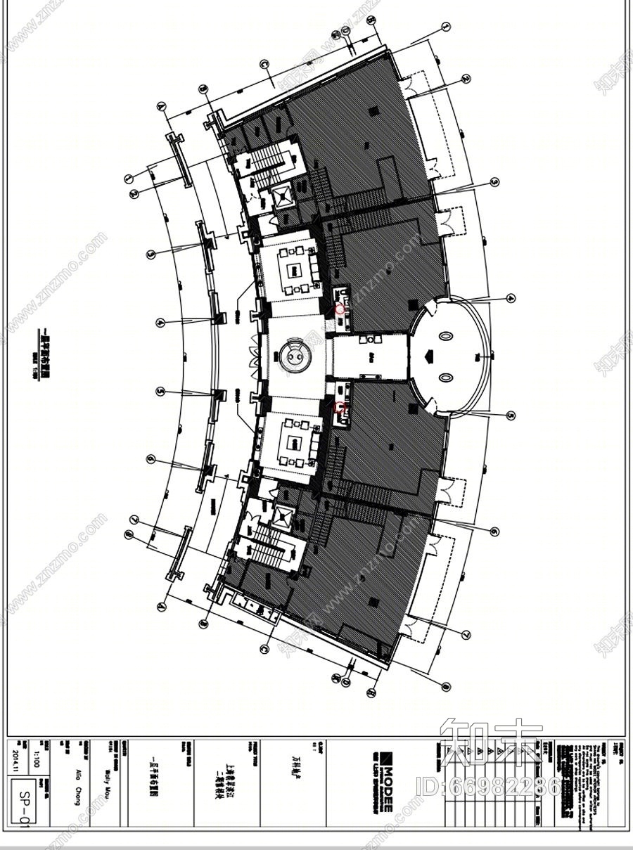 万科上海翡翠滨江二期售楼处设计施工图cad施工图下载【ID:66982286】