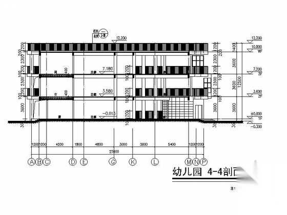 [广东]3层现代风格幼儿园建筑施工图（优秀设计方案cad施工图下载【ID:165739197】