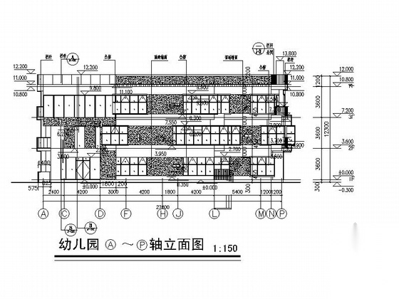 [广东]3层现代风格幼儿园建筑施工图（优秀设计方案cad施工图下载【ID:165739197】