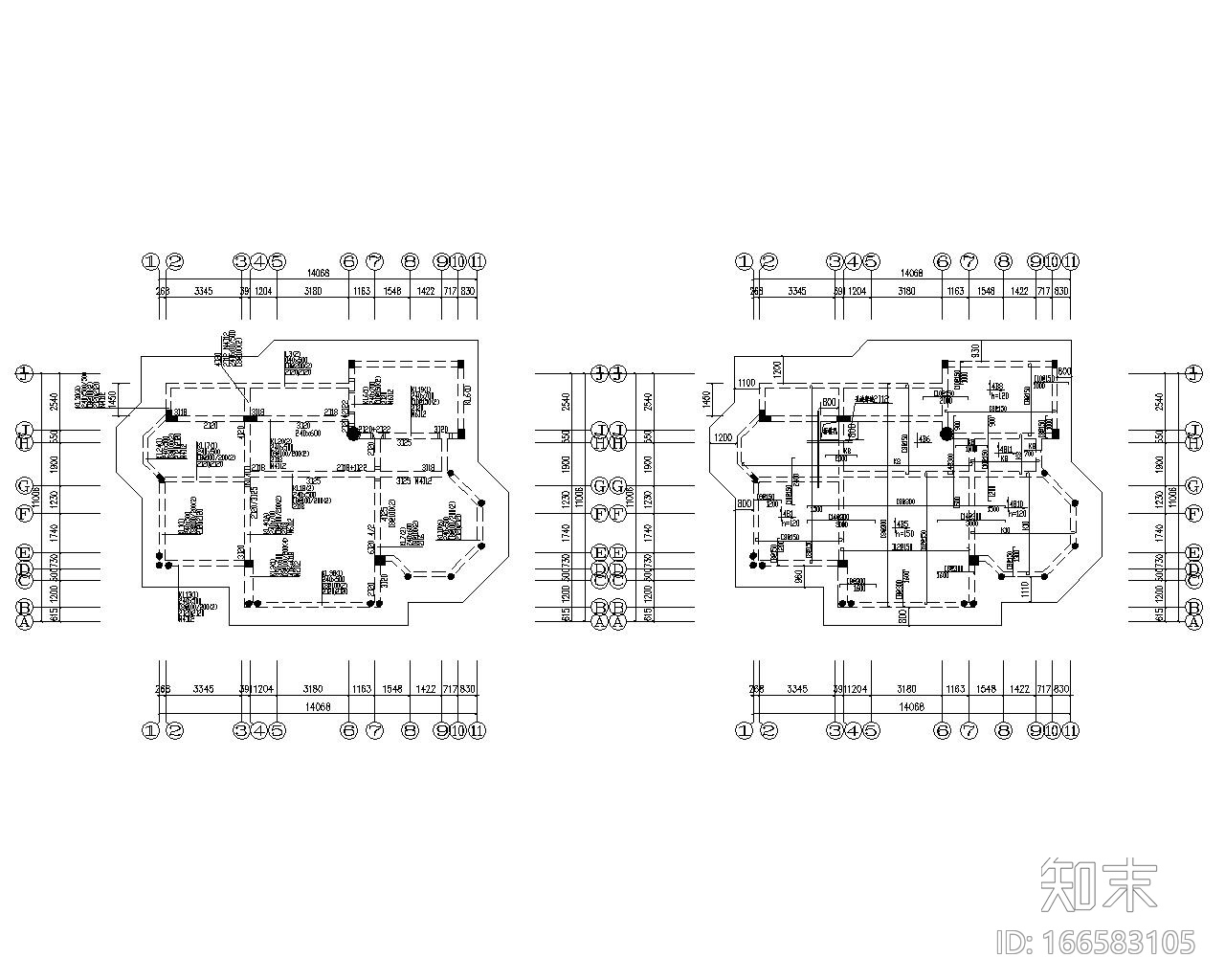 欧式四层别墅框架结构施工图下载【ID:166583105】