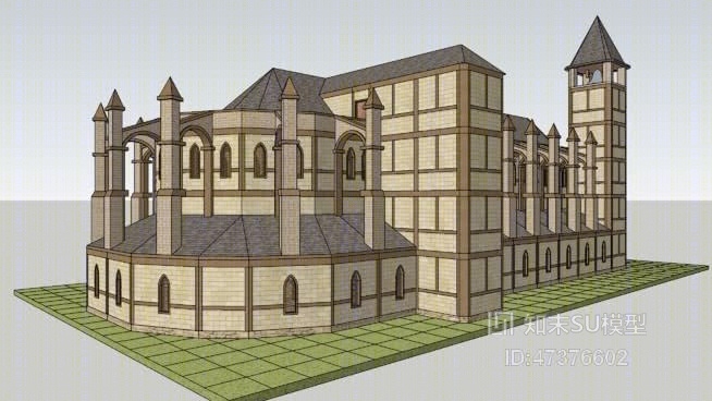 艺术风格建筑SU模型下载【ID:817899444】