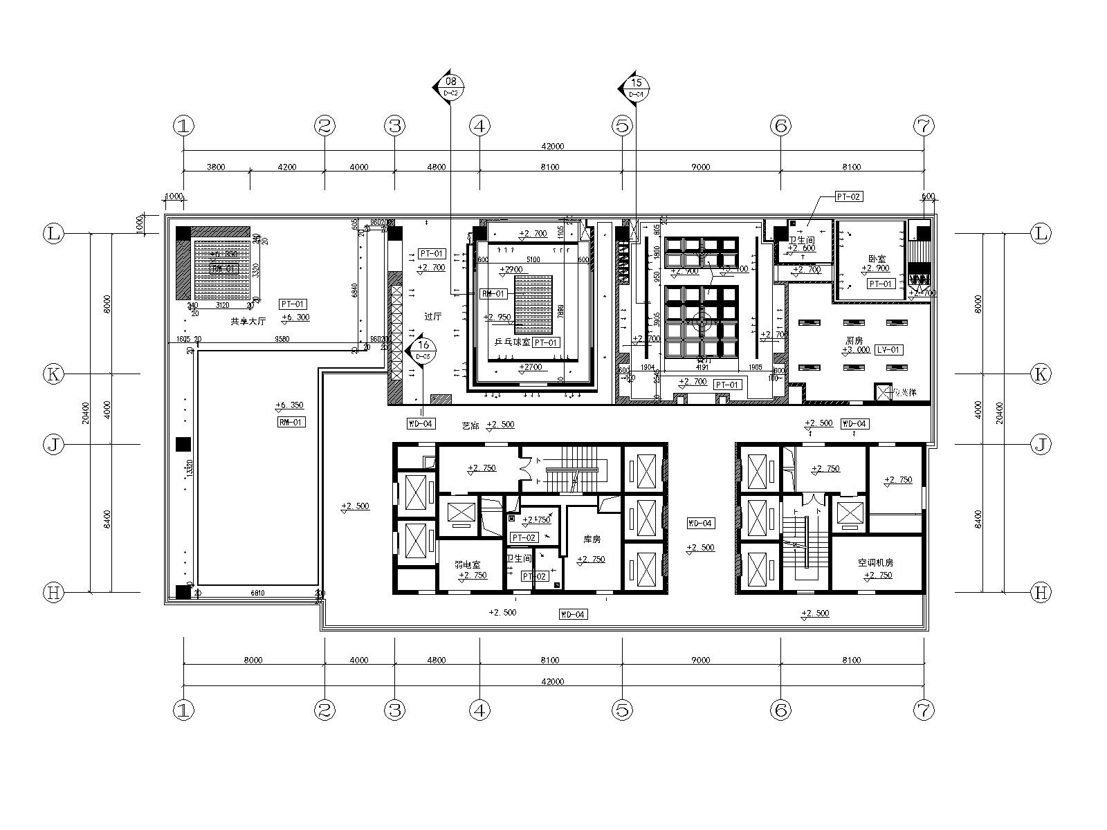 新中式茶楼室内装修概念方案施工图(附效果图）cad施工图下载【ID:160422115】