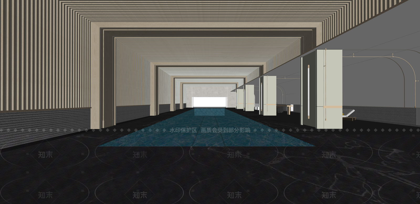 新中式酒店走廊SU模型下载【ID:1215980326】