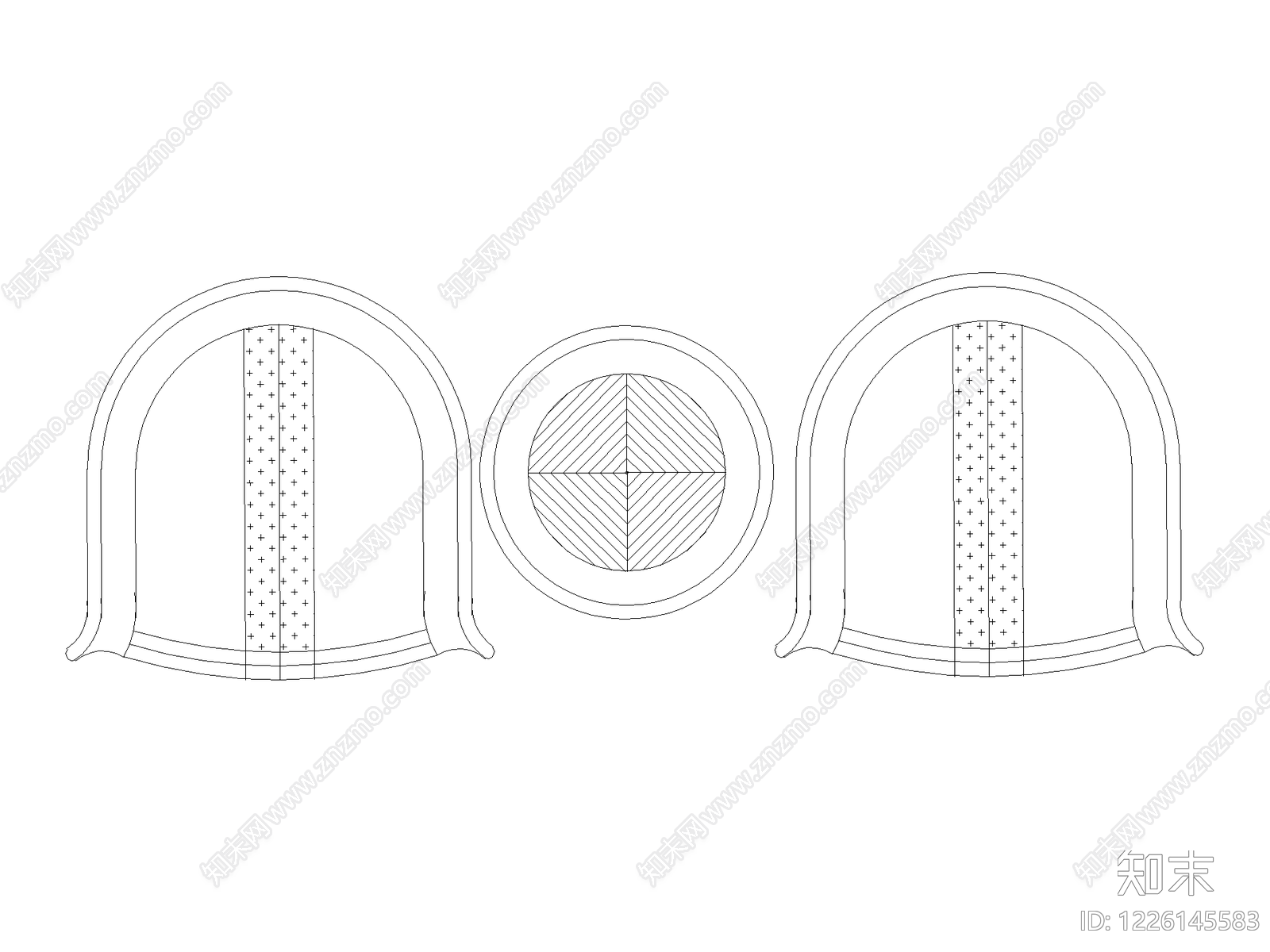 现代,新中式门CAD图纸