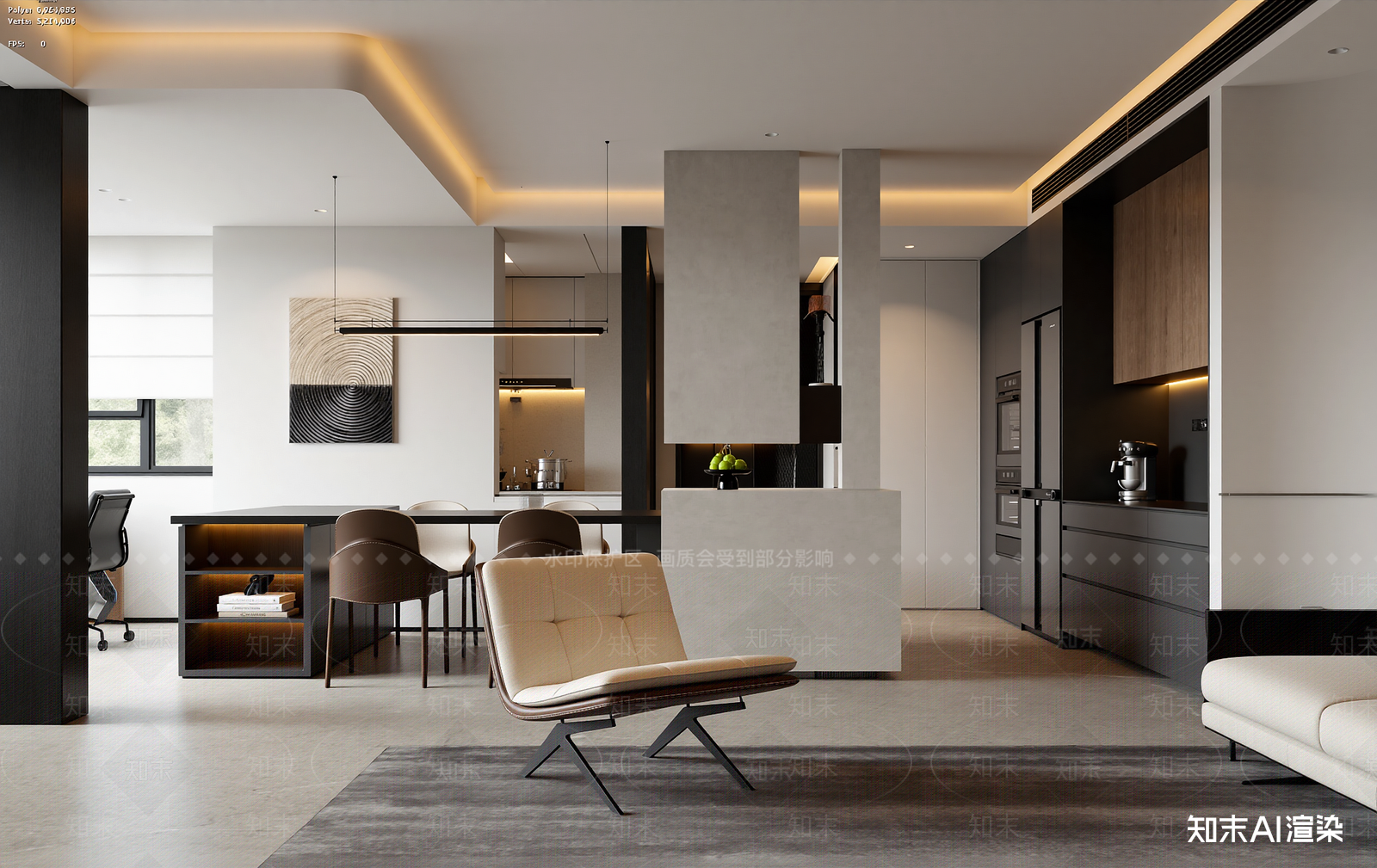 现代客餐厅3D模型下载【ID:1221492610】
