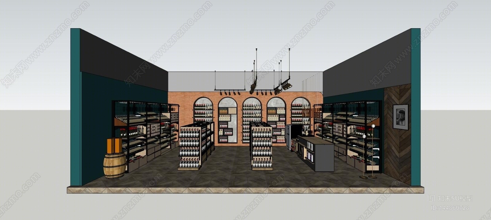 红酒专卖店SU模型下载【ID:144860728】