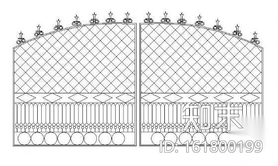 铁艺大门cad施工图下载【ID:161800199】