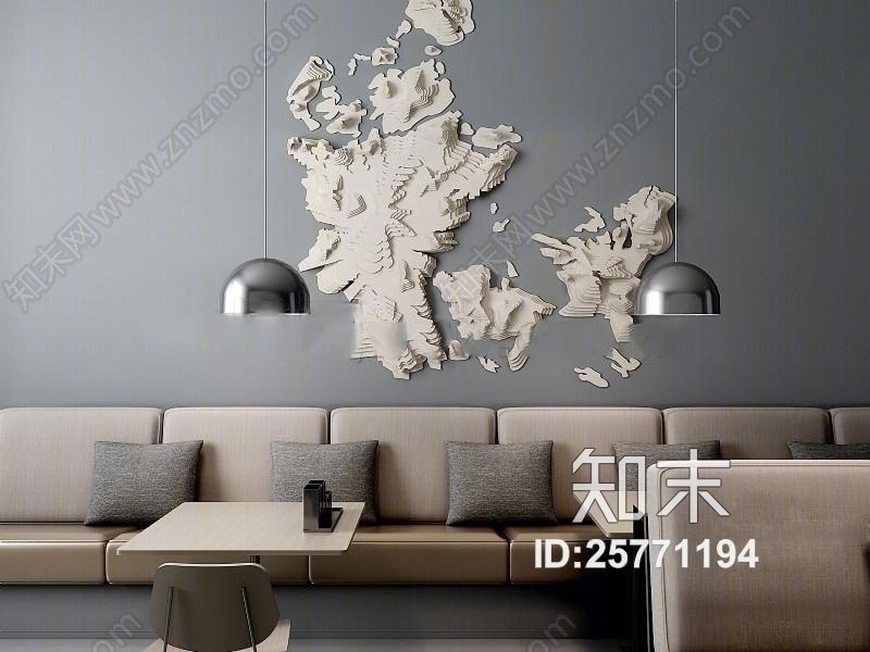 现代卡座沙发3D模型下载【ID:25771194】