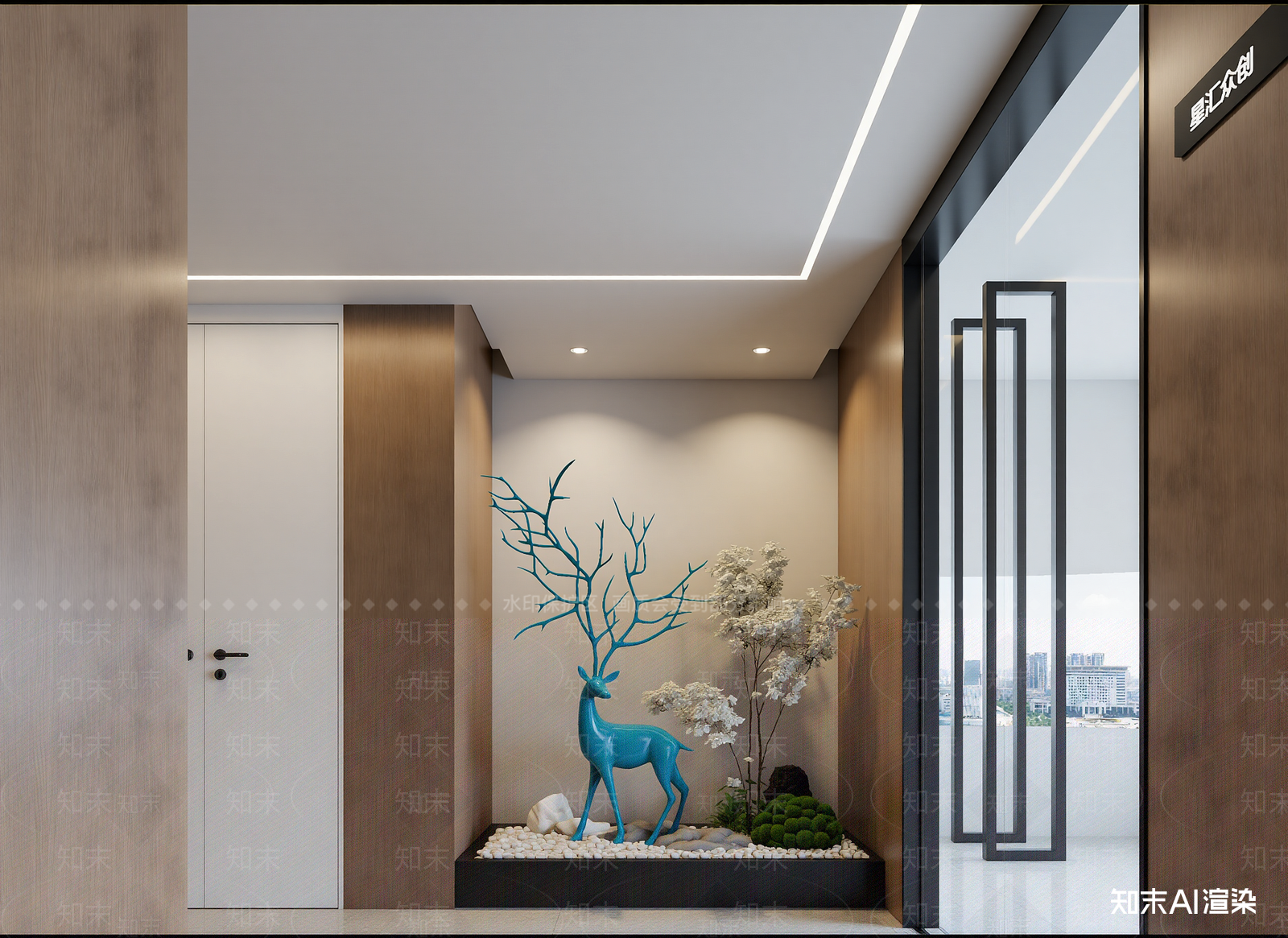 现代办公大厅3D模型下载【ID:1214318092】