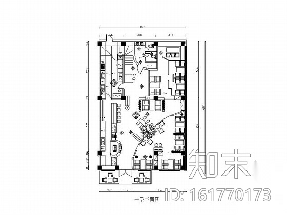 [青岛]意式风格咖啡厅装修施工图cad施工图下载【ID:161770173】