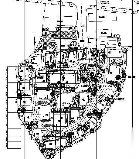 某别墅区景观规划布置图cad施工图下载【ID:161123148】