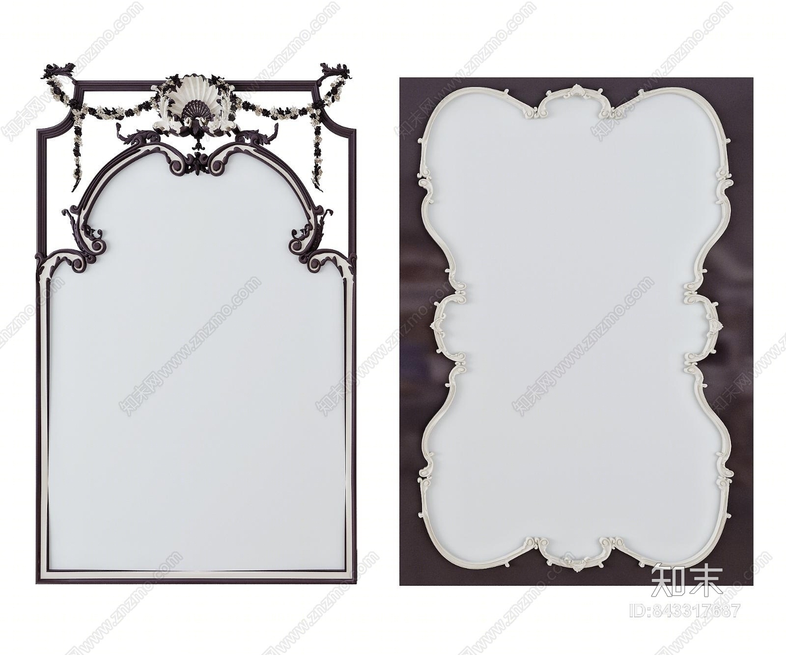 欧式雕花背景角线3D模型下载【ID:843317687】