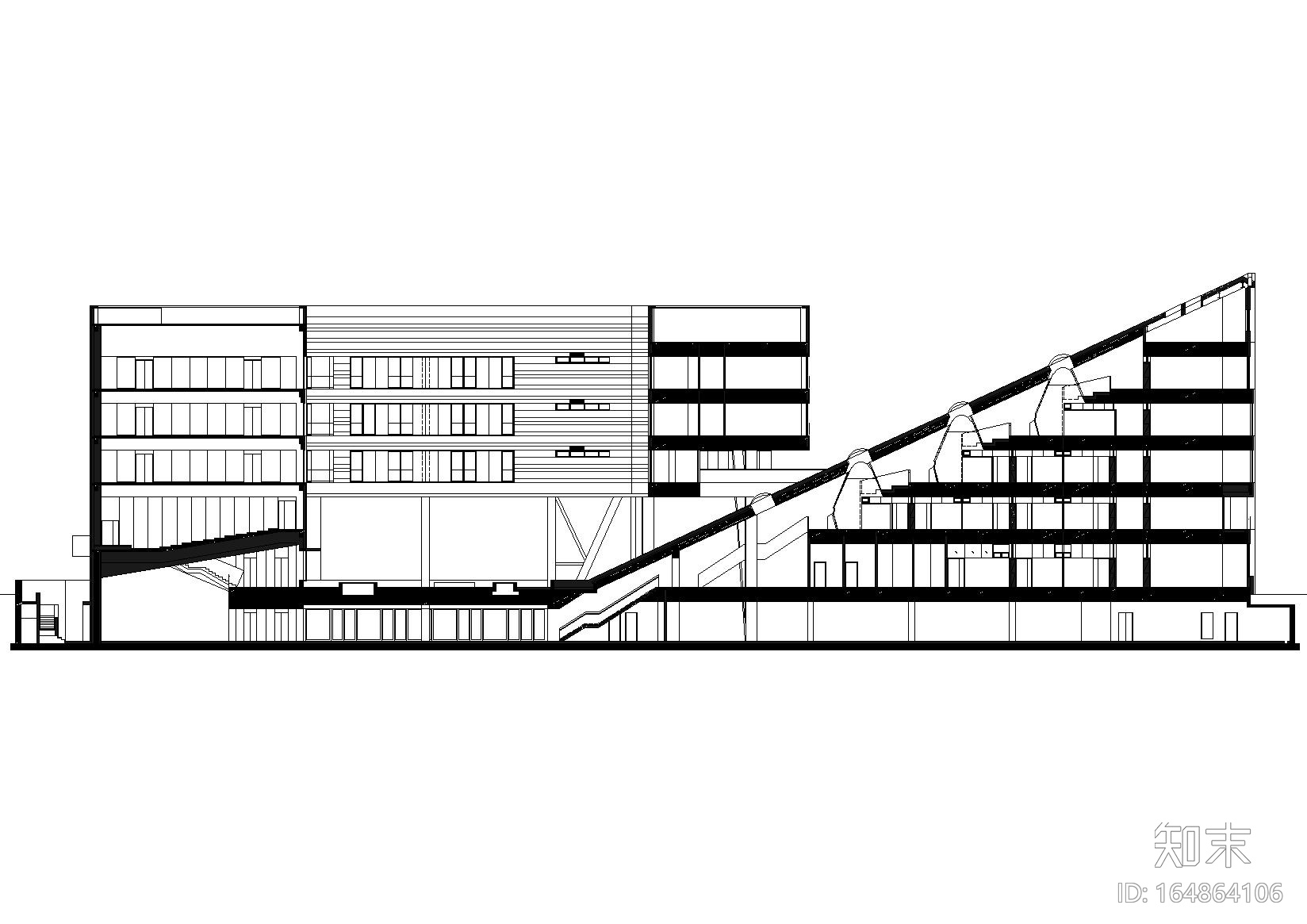 [上海]同济大学中法中心建筑工程项目施工图cad施工图下载【ID:164864106】