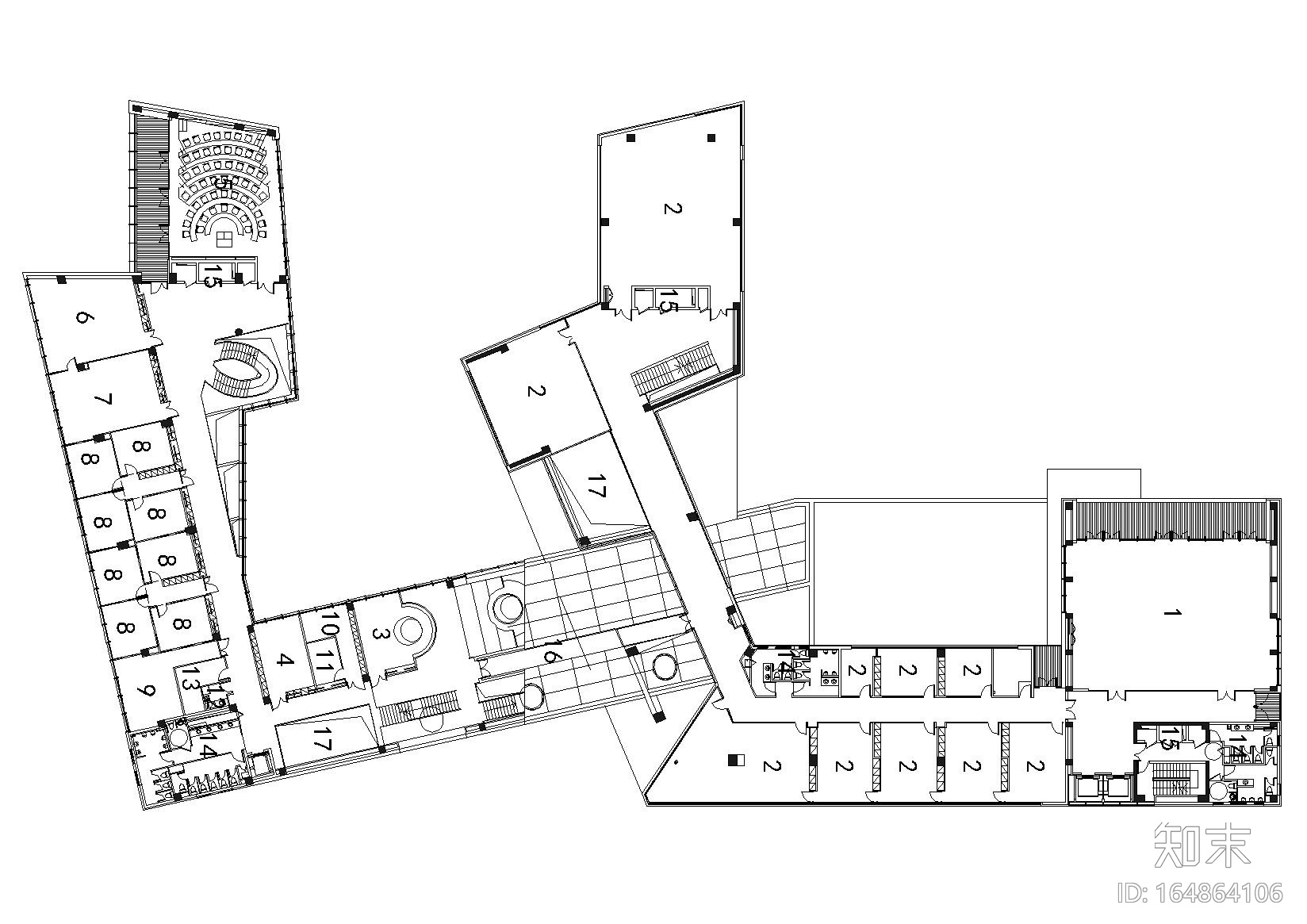 [上海]同济大学中法中心建筑工程项目施工图cad施工图下载【ID:164864106】