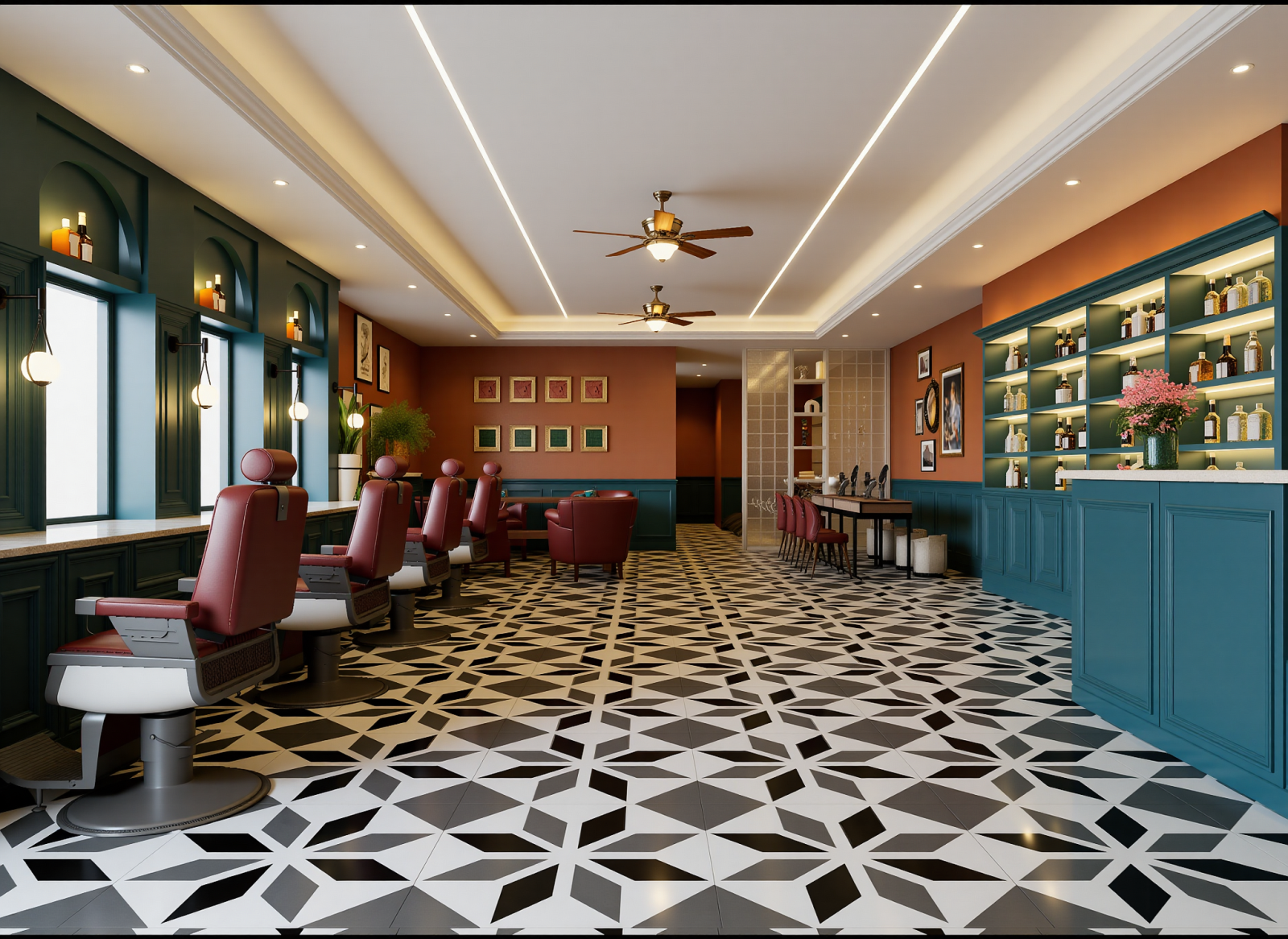 美式美发店3D模型下载【ID:1215064230】