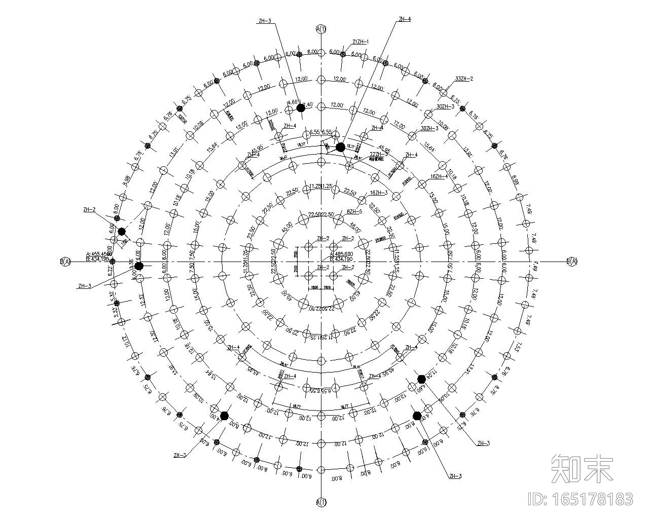 复杂水泥厂熟料库钢结构施工图（CAD）cad施工图下载【ID:165178183】