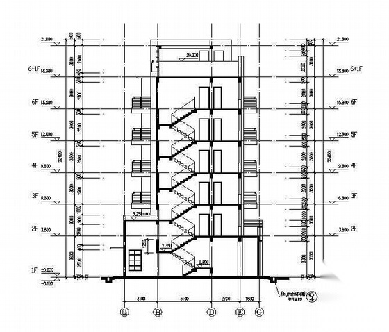 [成都温江区]某6+1层底商住宅楼建筑施工图cad施工图下载【ID:167624179】