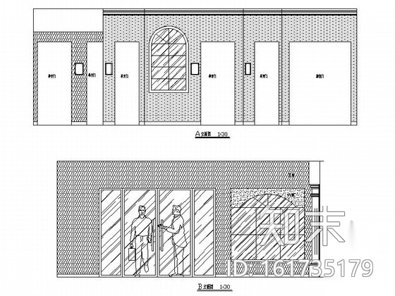 [湖北]现代门窗商店室内装修施工图施工图下载【ID:161735179】