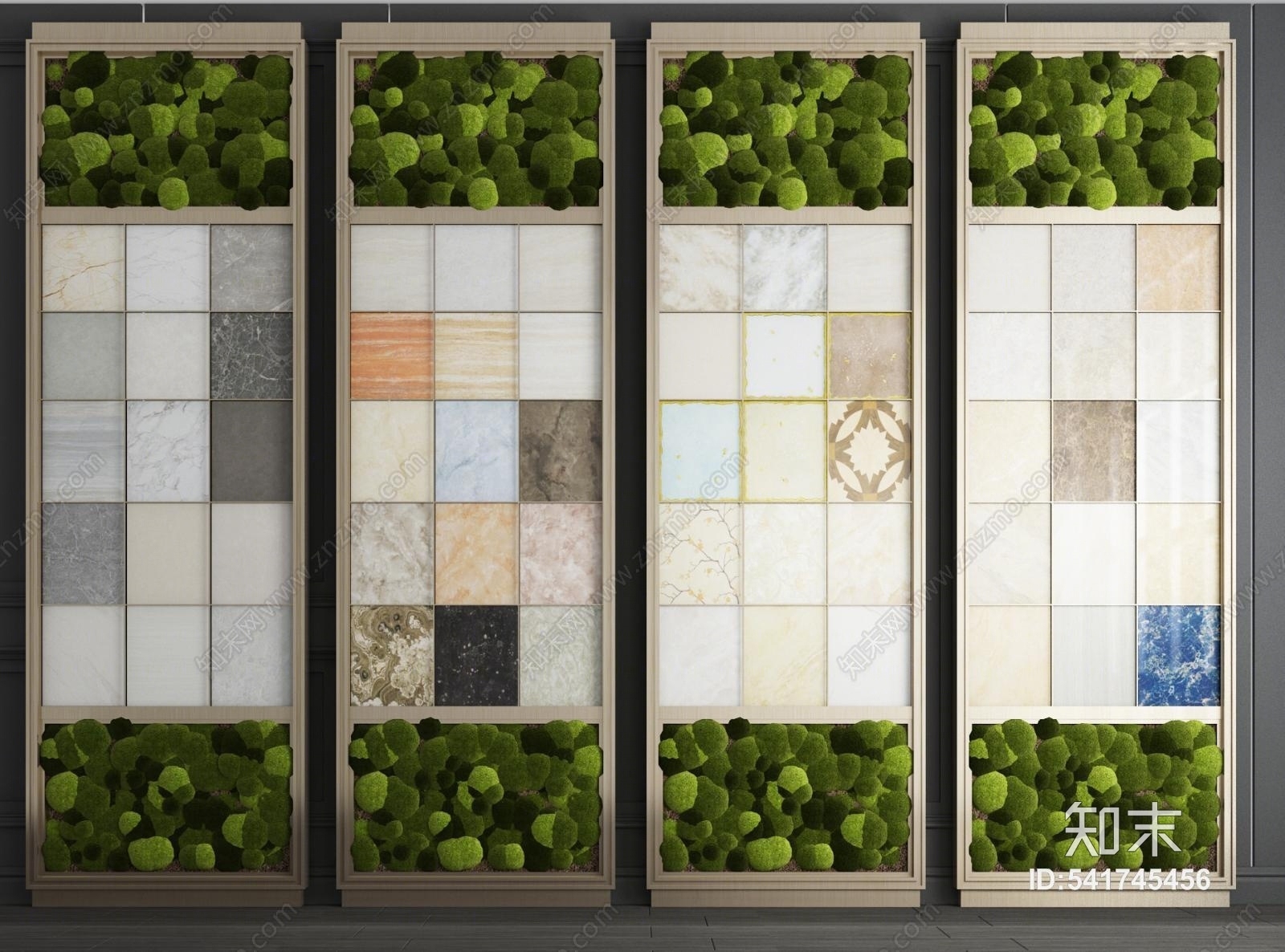 现代瓷砖展示板贴图组合3D模型下载【ID:541745456】