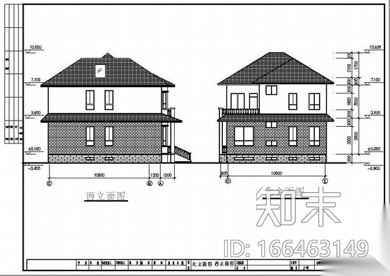 某私人二层砖混住宅别墅图纸cad施工图下载【ID:166463149】