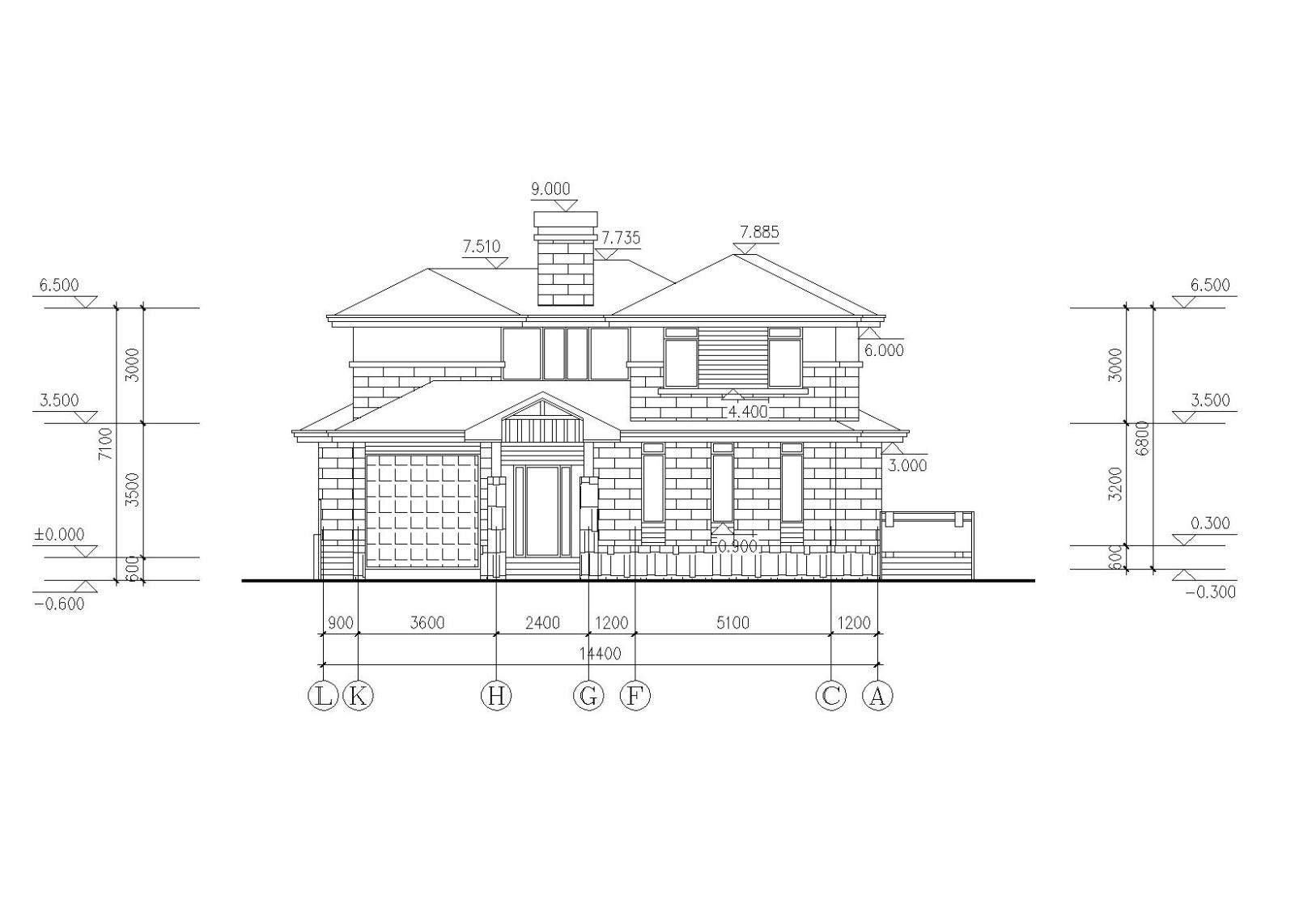 [学生作品]欧式风格别墅建筑施工图（CAD+效果图）施工图下载【ID:151389120】