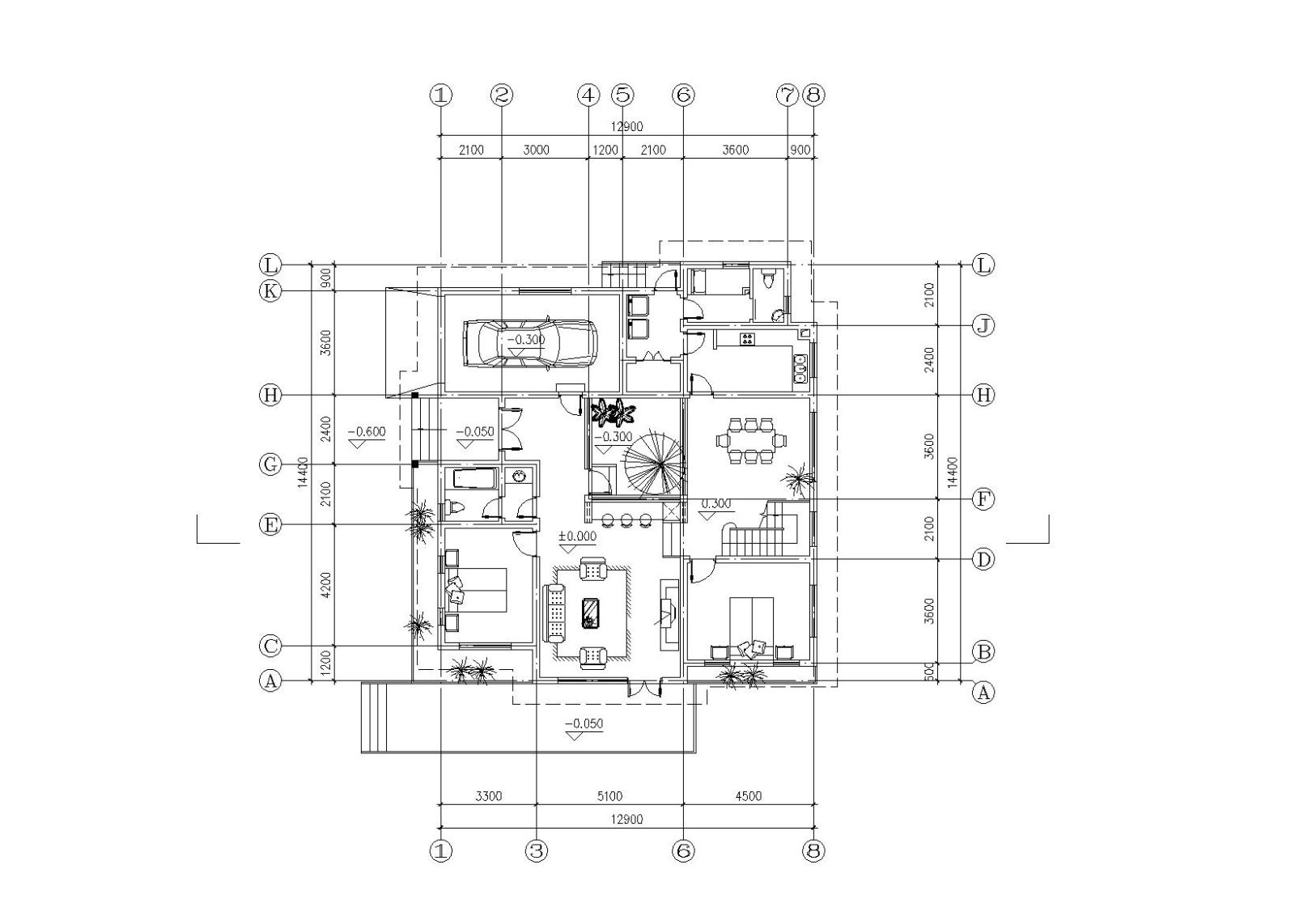 [学生作品]欧式风格别墅建筑施工图（CAD+效果图）施工图下载【ID:151389120】