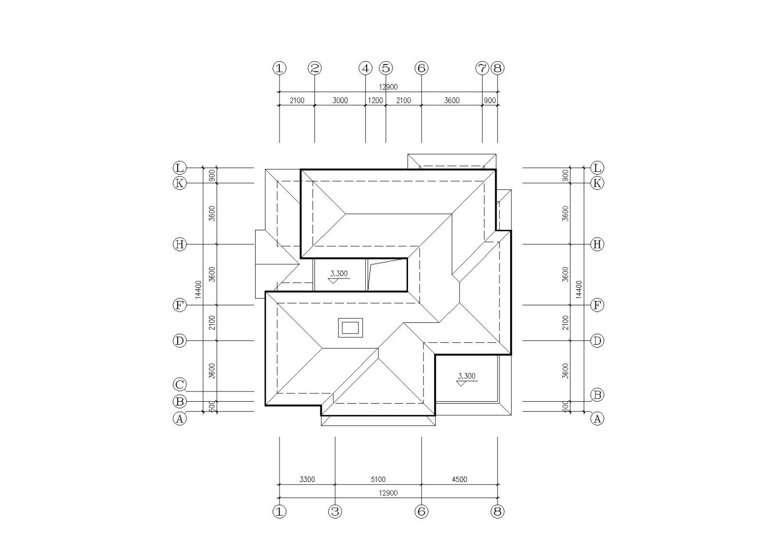 [学生作品]欧式风格别墅建筑施工图（CAD+效果图）施工图下载【ID:151389120】