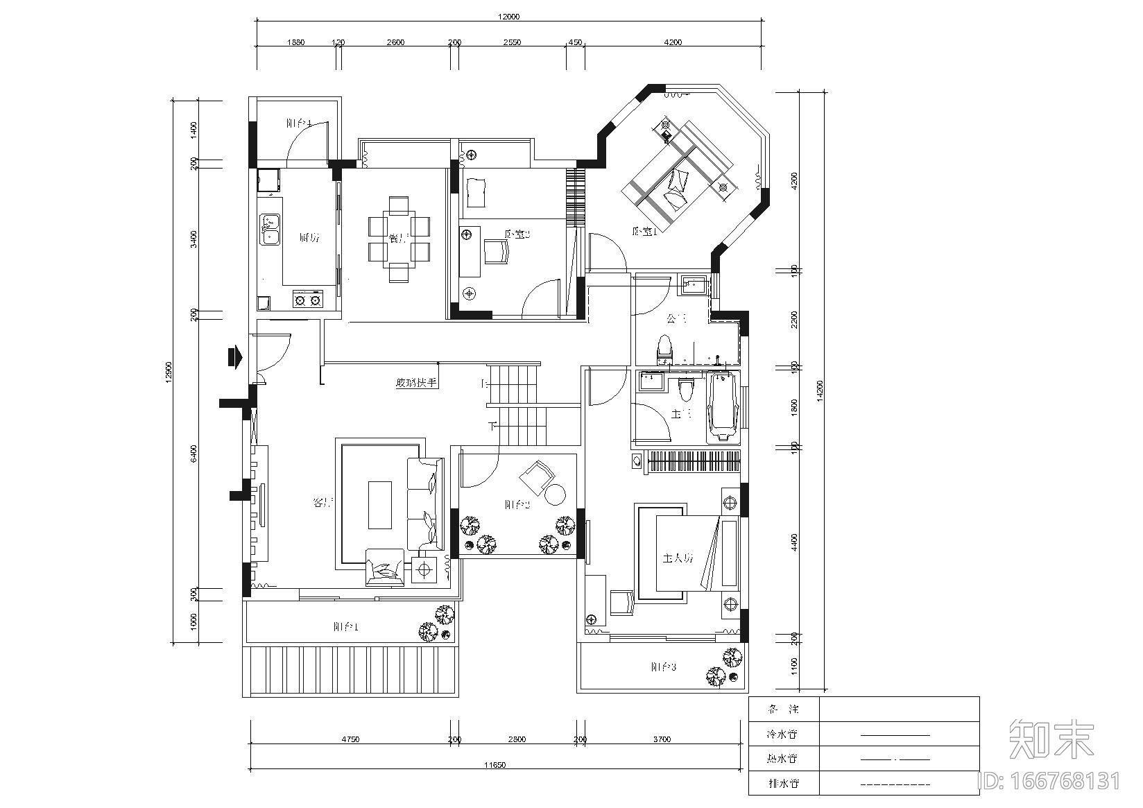 [深圳]金众葛·兰溪谷14栋4层样板房施工图cad施工图下载【ID:166768131】