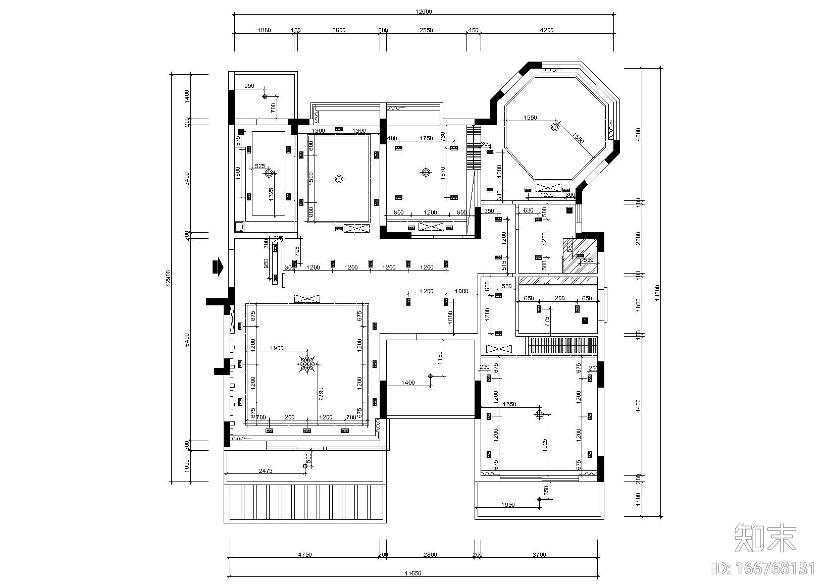 [深圳]金众葛·兰溪谷14栋4层样板房施工图cad施工图下载【ID:166768131】