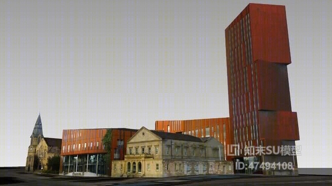 商业街SU模型下载【ID:318062974】