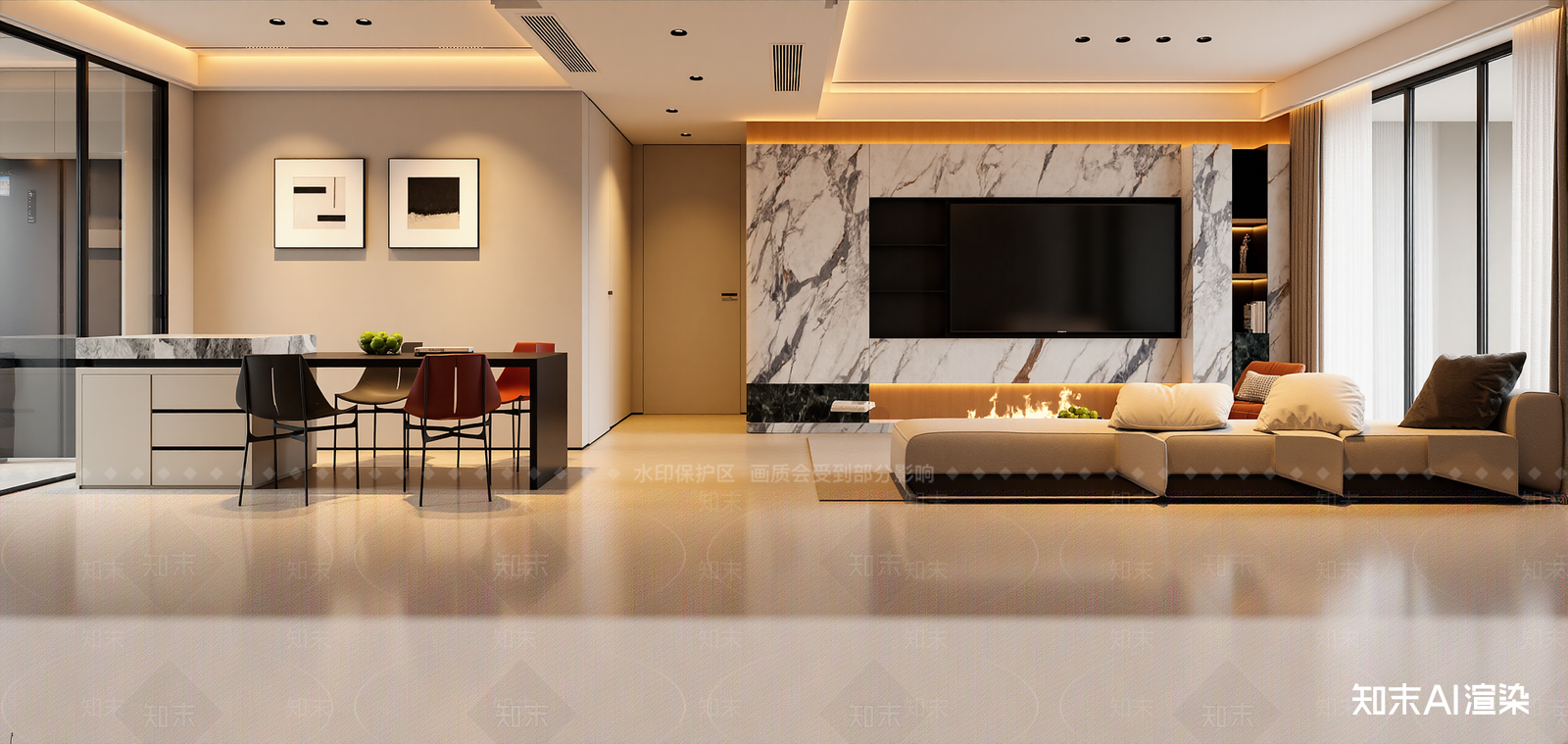 现代客餐厅3D模型下载【ID:1221494321】