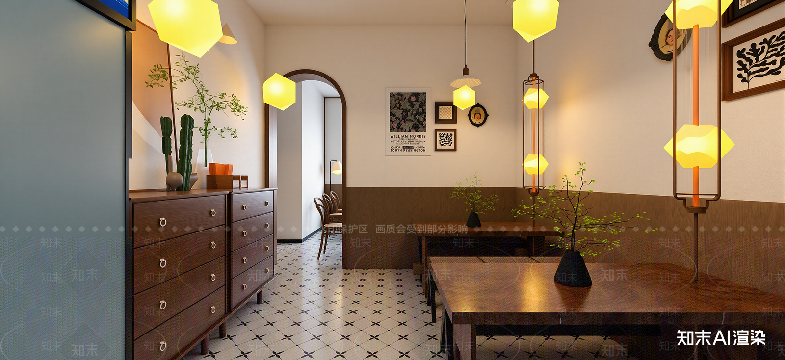 现代咖啡厅SU模型下载【ID:1222132987】