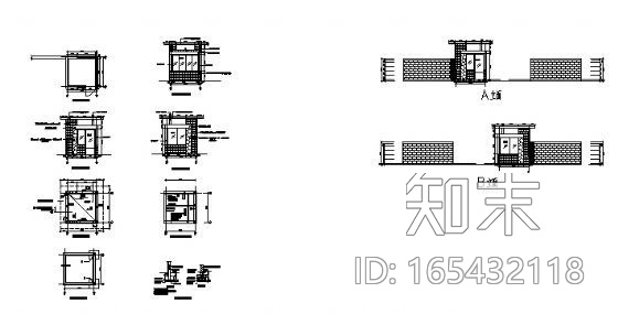 某小区门卫室建筑方案图施工图下载【ID:165432118】