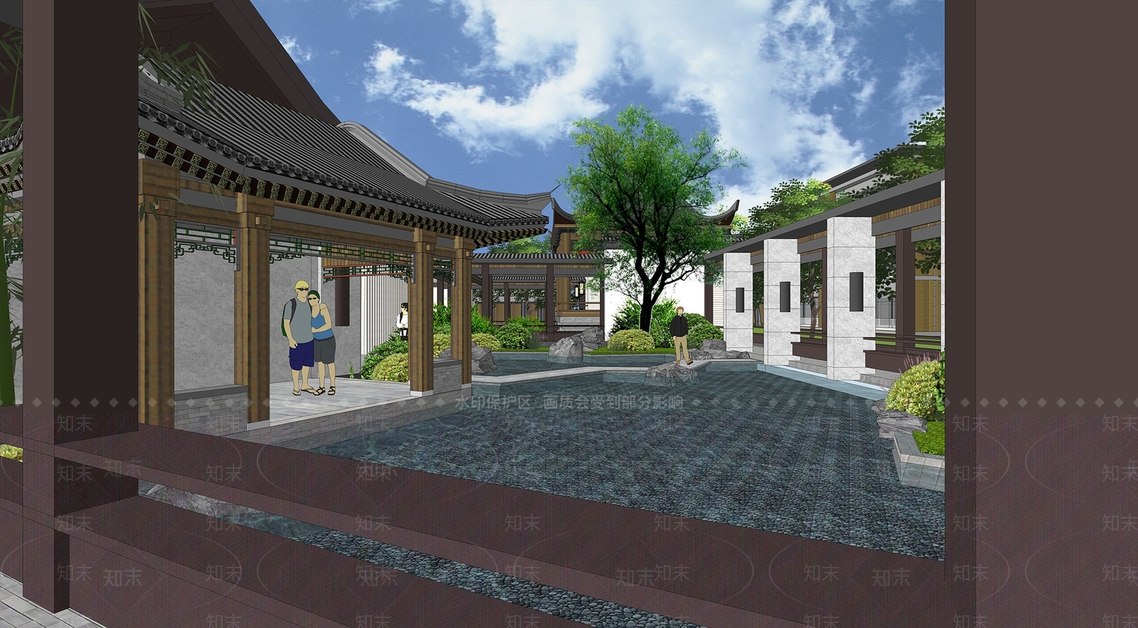 中式特色会所SU模型下载【ID:170951125】