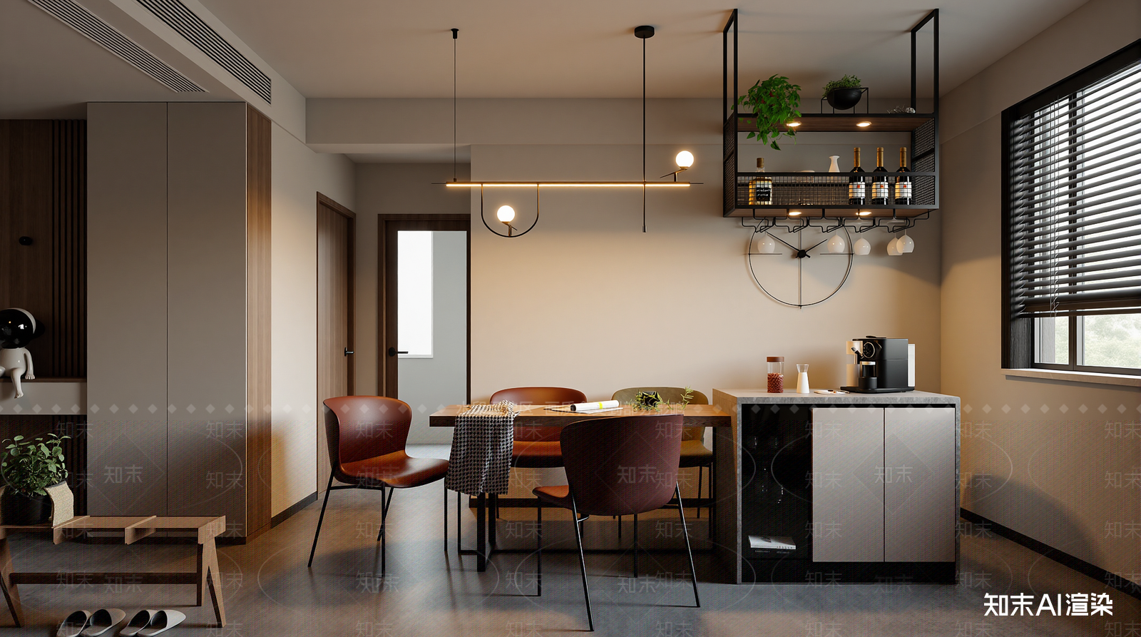 工业风家居餐厅3D模型下载【ID:1221736028】
