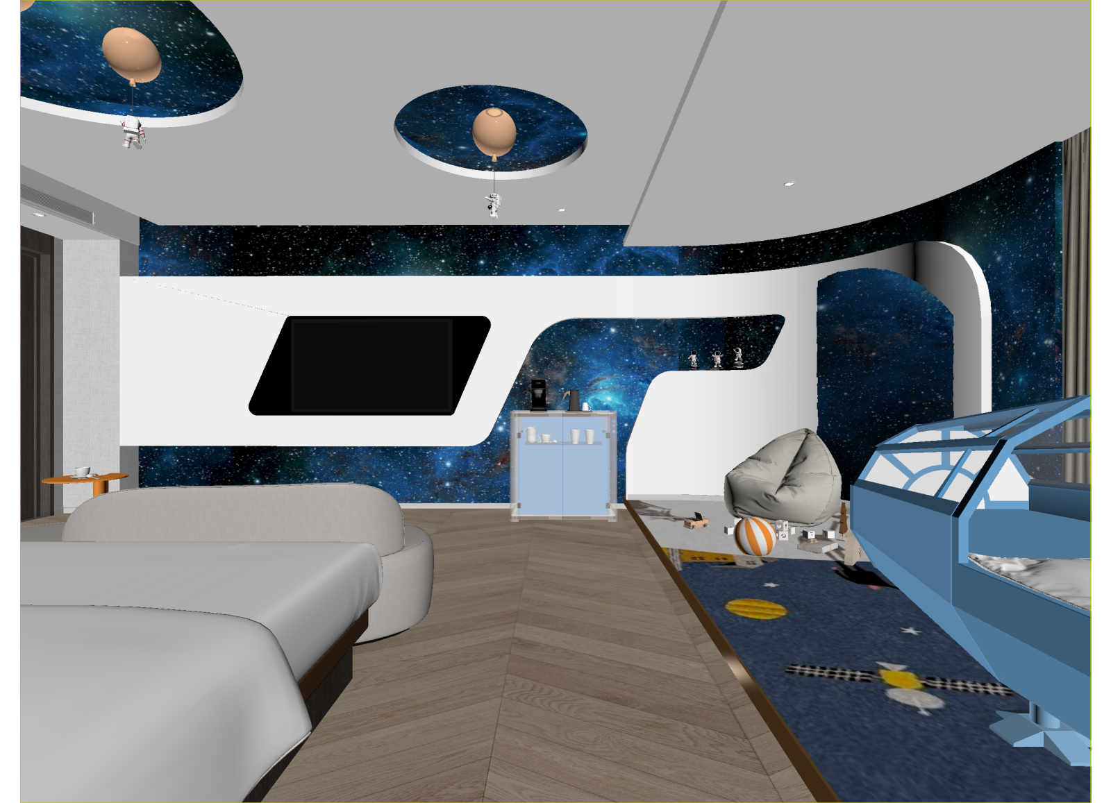 现代酒店客房3D模型下载【ID:1214728643】