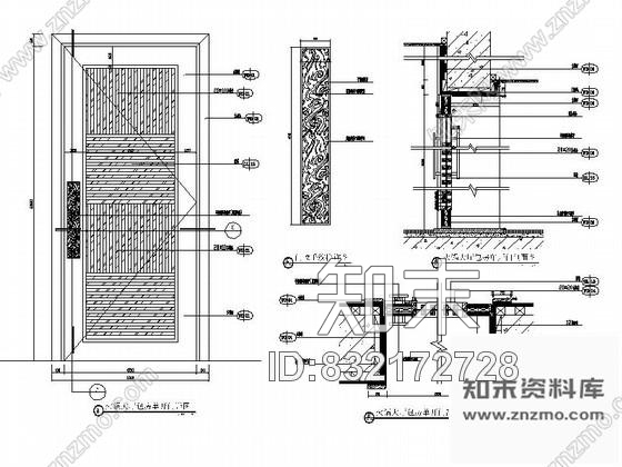 图块/节点深圳某商务酒店餐厅包房门详图cad施工图下载【ID:832172728】