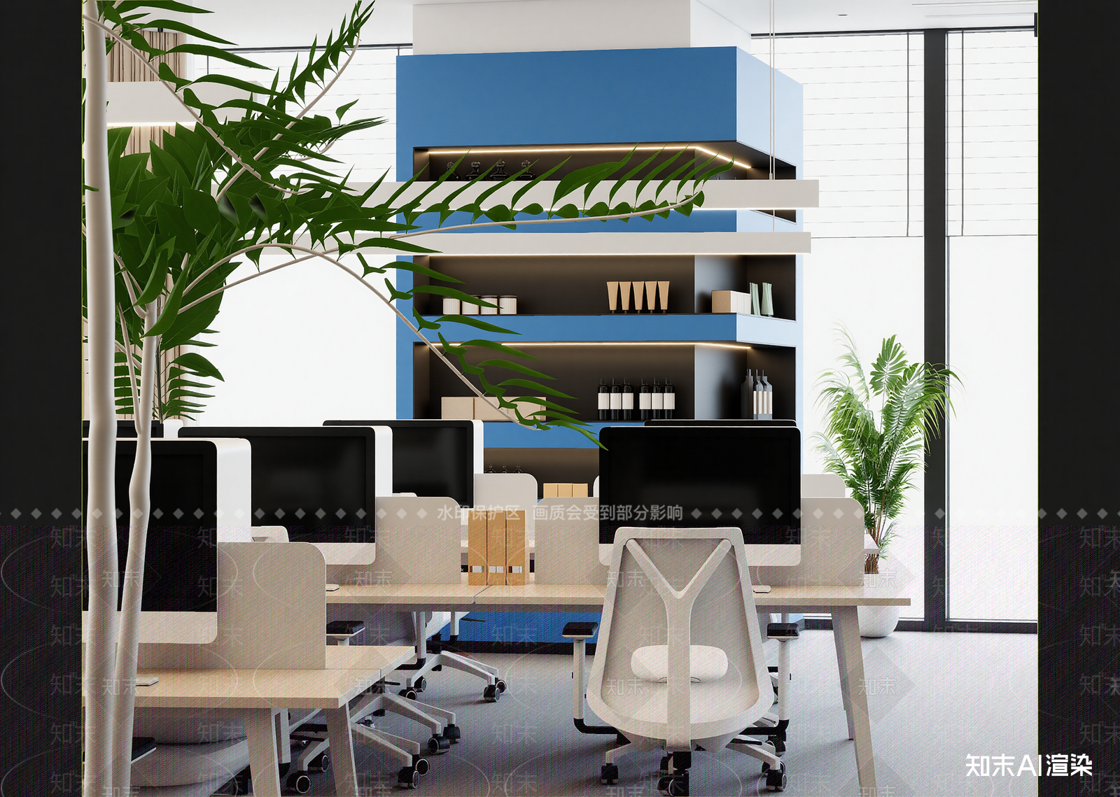 现代办公区3D模型下载【ID:1214632473】