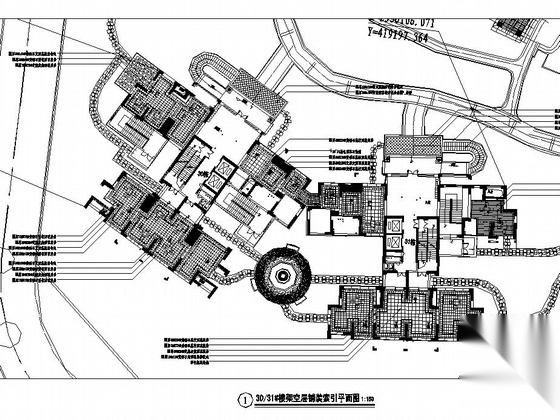 [佛山]县城居住区楼房架空层景观设计施工图cad施工图下载【ID:161013147】