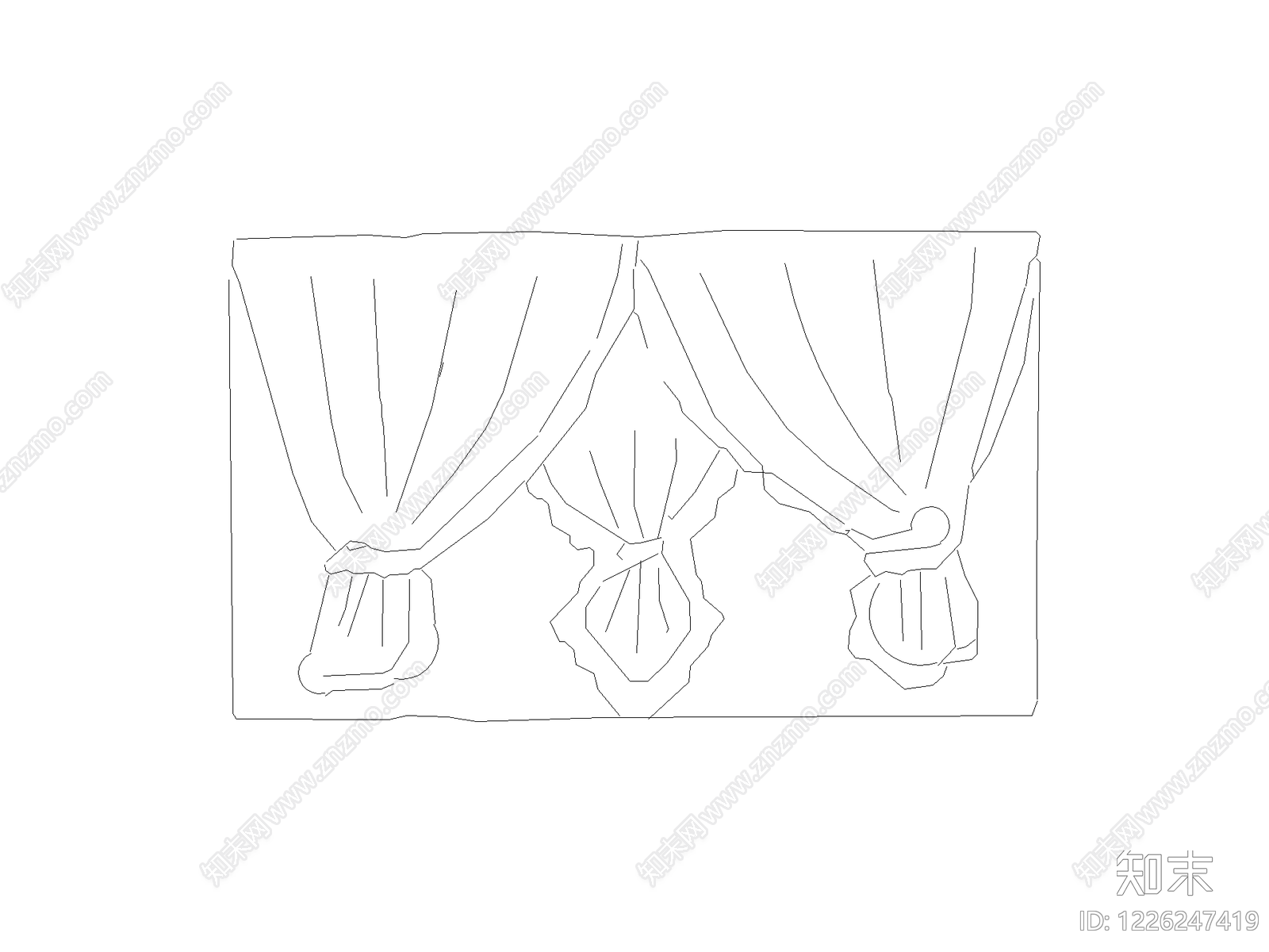 窗帘cad施工图下载【ID:1226247419】
