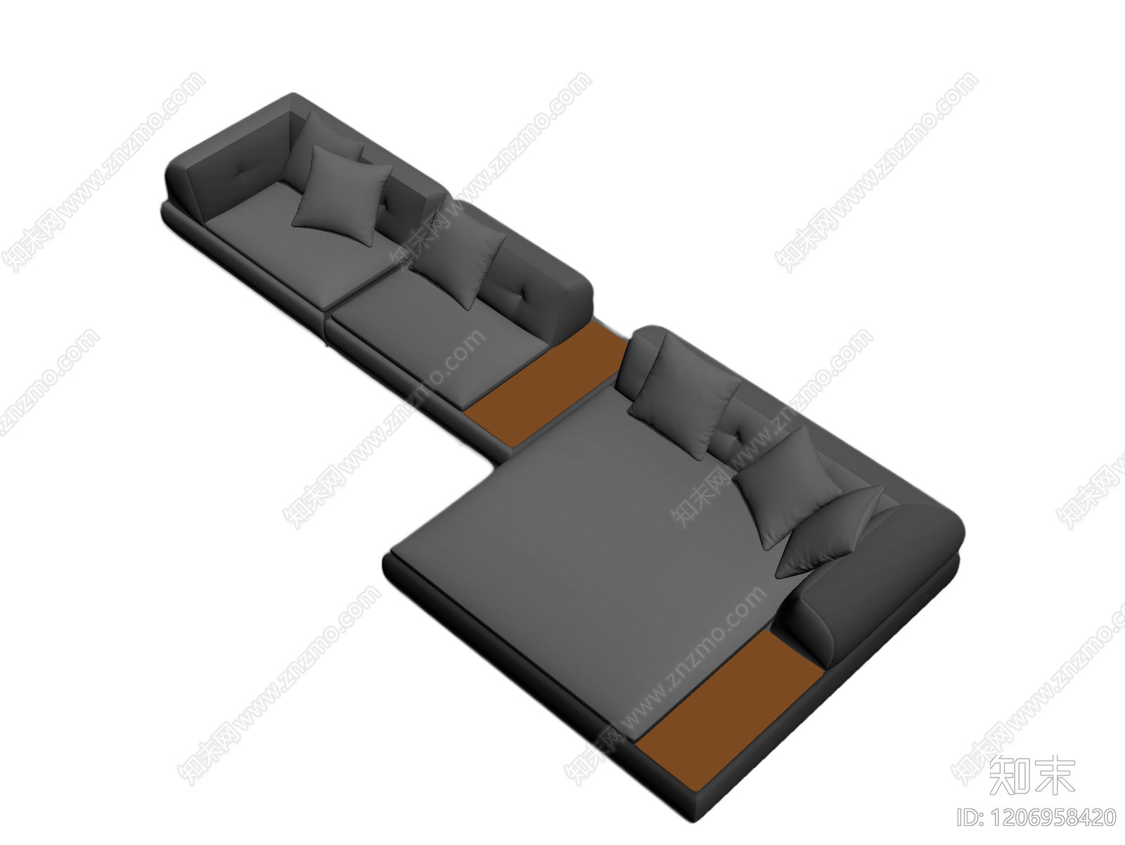 L型模块化沙发3D模型下载【ID:1206958420】