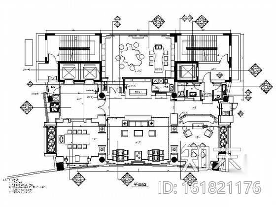 [江苏]开发区高层高档现代会所接待区室内装修施工图cad施工图下载【ID:161821176】