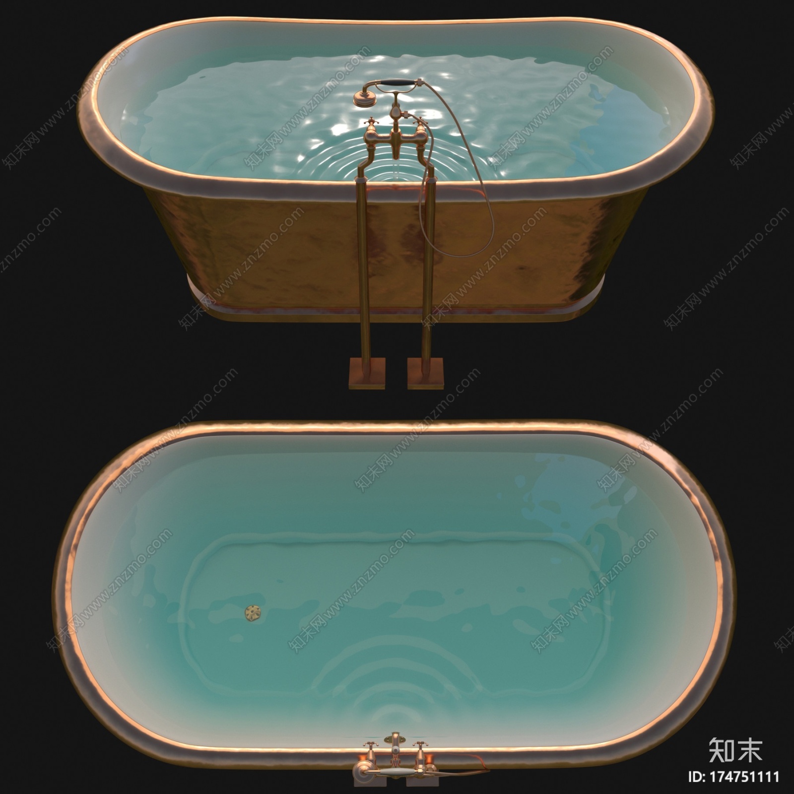 抽水浴缸和黑麦浴缸CG模型下载【ID:174751111】