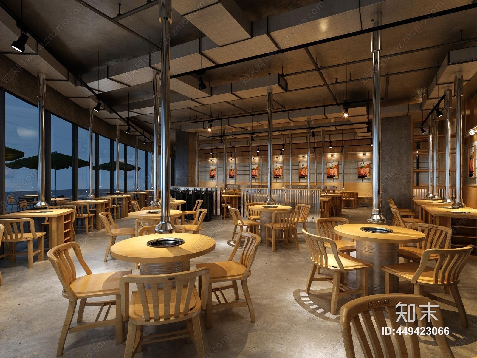 现代烧烤店3D模型下载【ID:449423066】