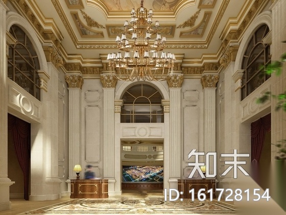 [阜阳]奢华欧式风格二层售楼处室内装修图（含效果）cad施工图下载【ID:161728154】