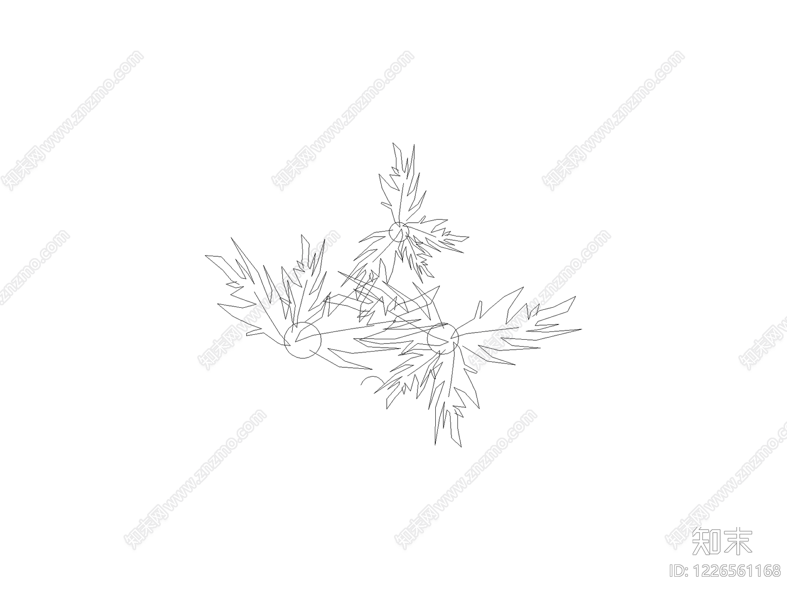 种绿植盆栽图块cad施工图下载【ID:1226561168】