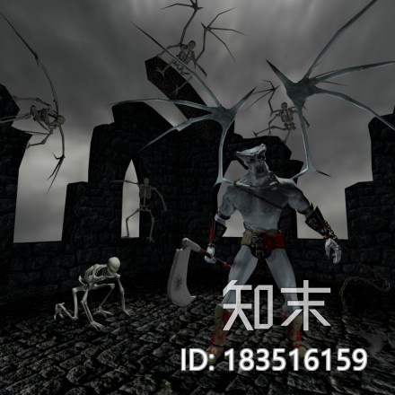 骷髅和恶魔CG模型下载【ID:183516159】